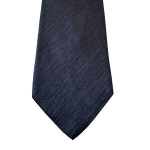 Hugo Boss Mens 100% Silk Tie Textured Navy Blue Black Threading Made in Italy